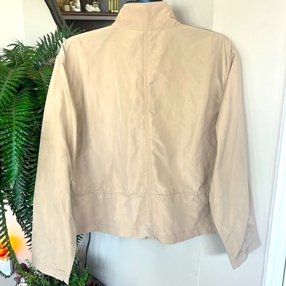 Brand New Michaels Kors Khaki Drawstring Waist Button Up Jacket Neutral Casual - Picture 10 of 16